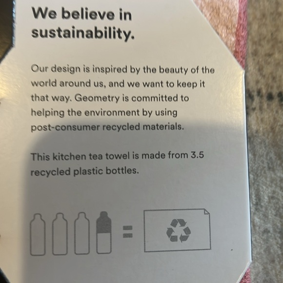 BNWT Geometry Pink Striped Kitchen Tea Towel - Picture 5 of 5